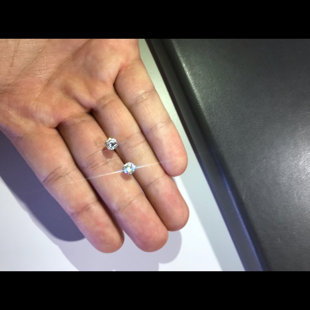 Diamond like stone silver 925 earring stud